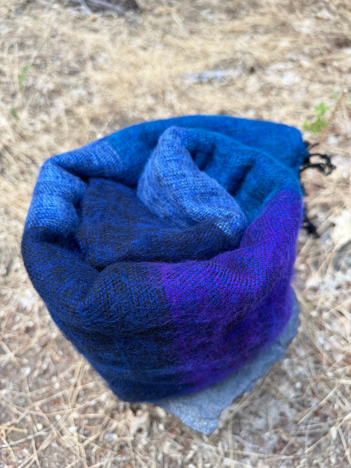 Handmade Oversized Himalayan Yak Wool Scarf from Nepal - Striped