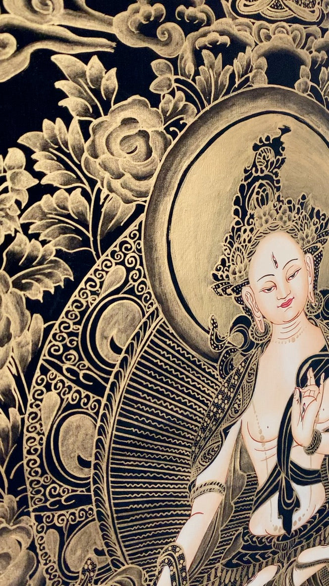 Golden White Tara Thangka