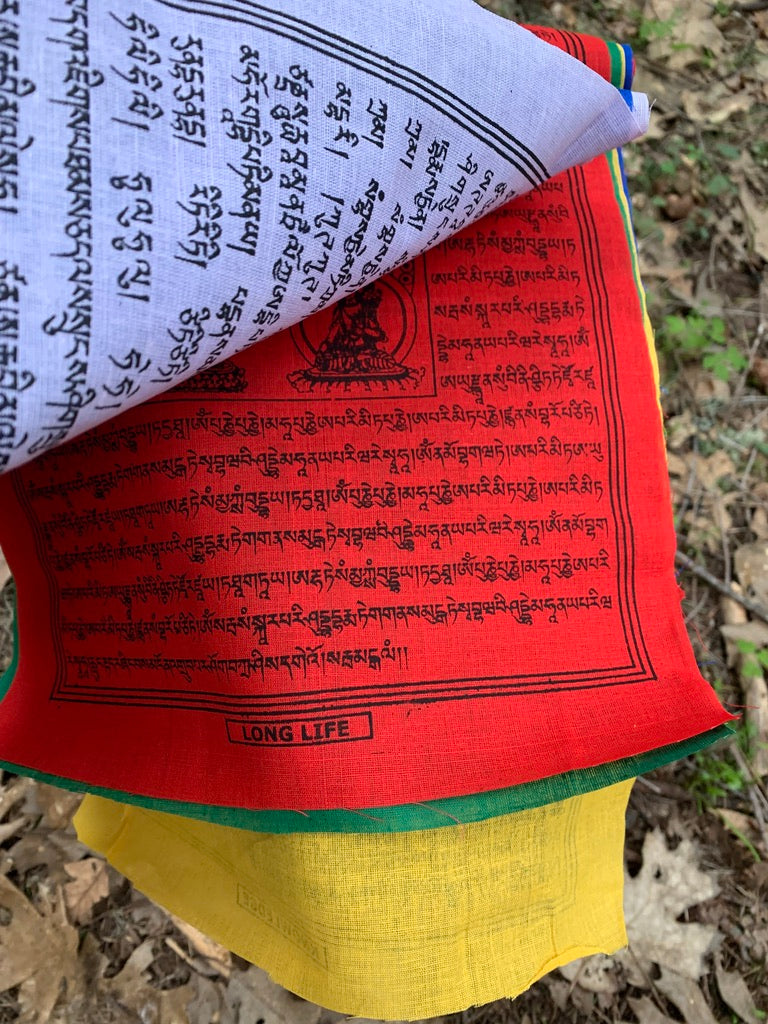 Tibetan Prayer Flags With Color Ink