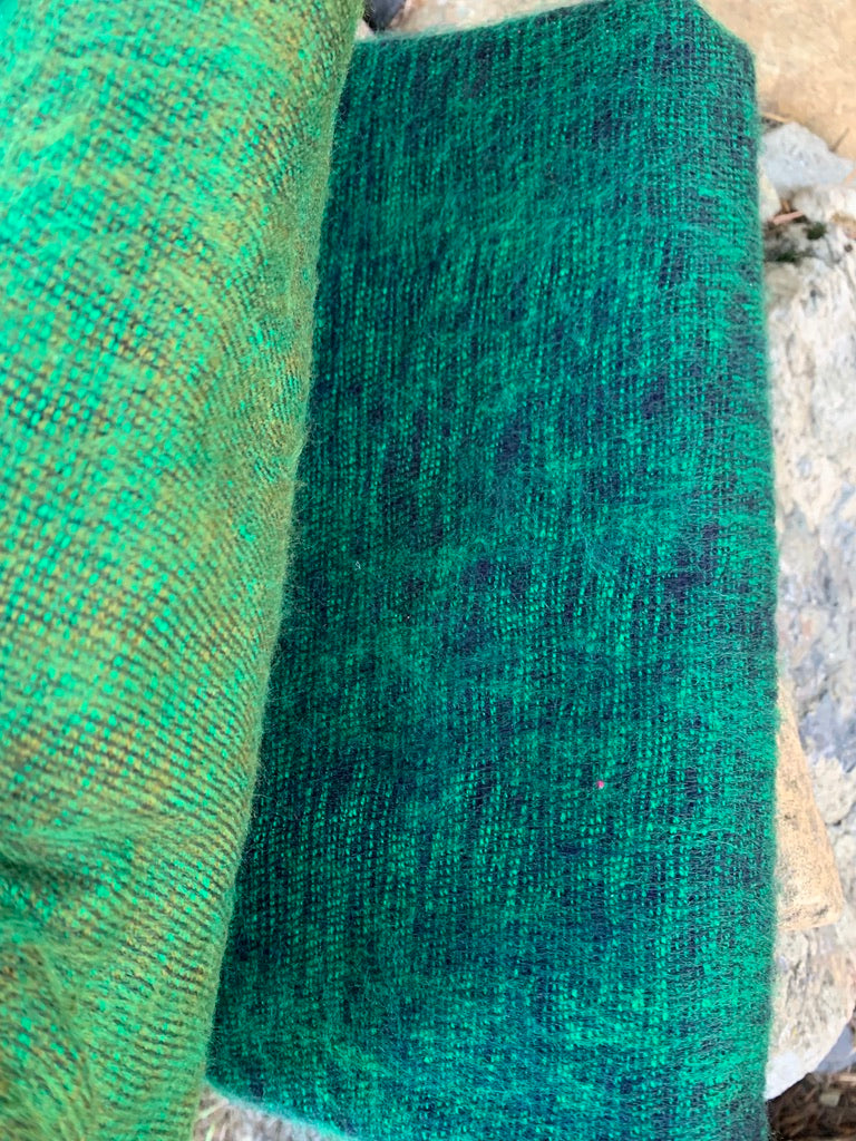 Yak Wool Shawl/Blanket - Shades of Green