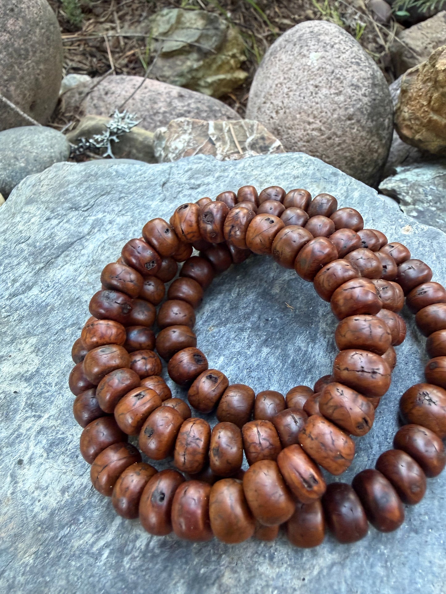 Dark Brown Special Bodhi Seed Large Japa Mala Necklace