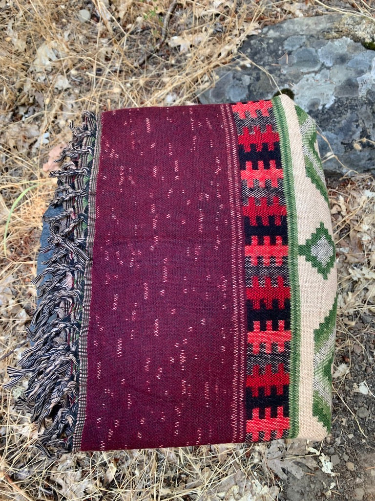 Himalaya Yak Wool Blanket - Modern Tribal Design