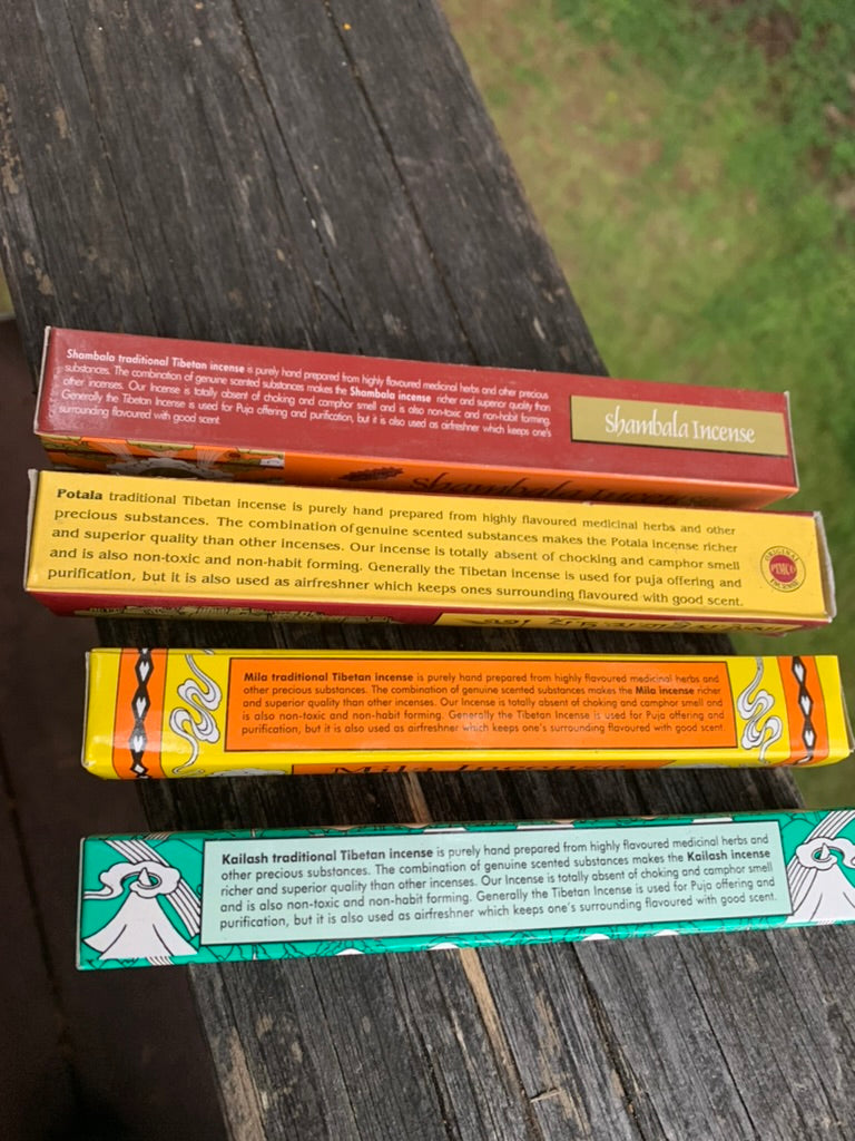 Tibetan Incense Collection x4 Kailash, Mila, Potala, Shambala