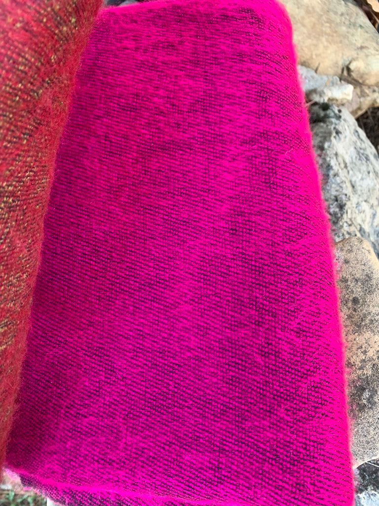 Yak Wool Shawl/Blanket - Shades of Red