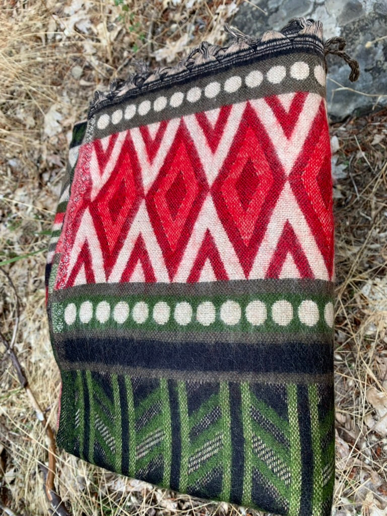 Himalaya Yak Wool Blanket - Modern Tribal Design