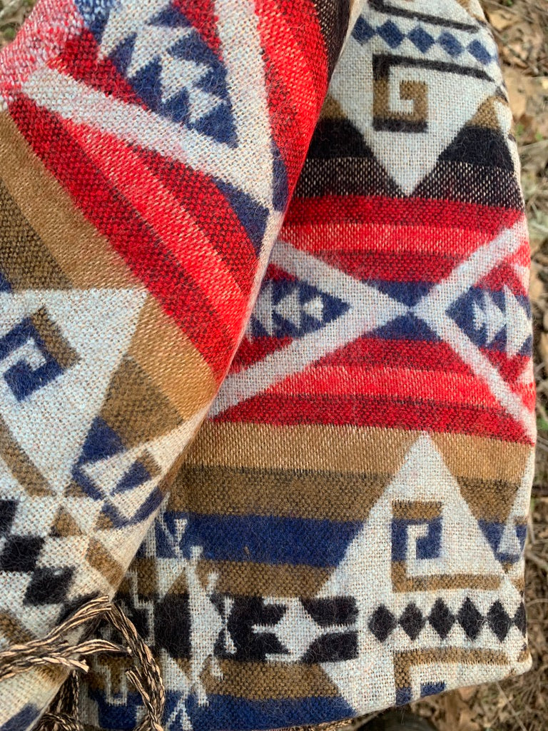 Himalaya Yak Wool Blanket - Modern Tribal Design