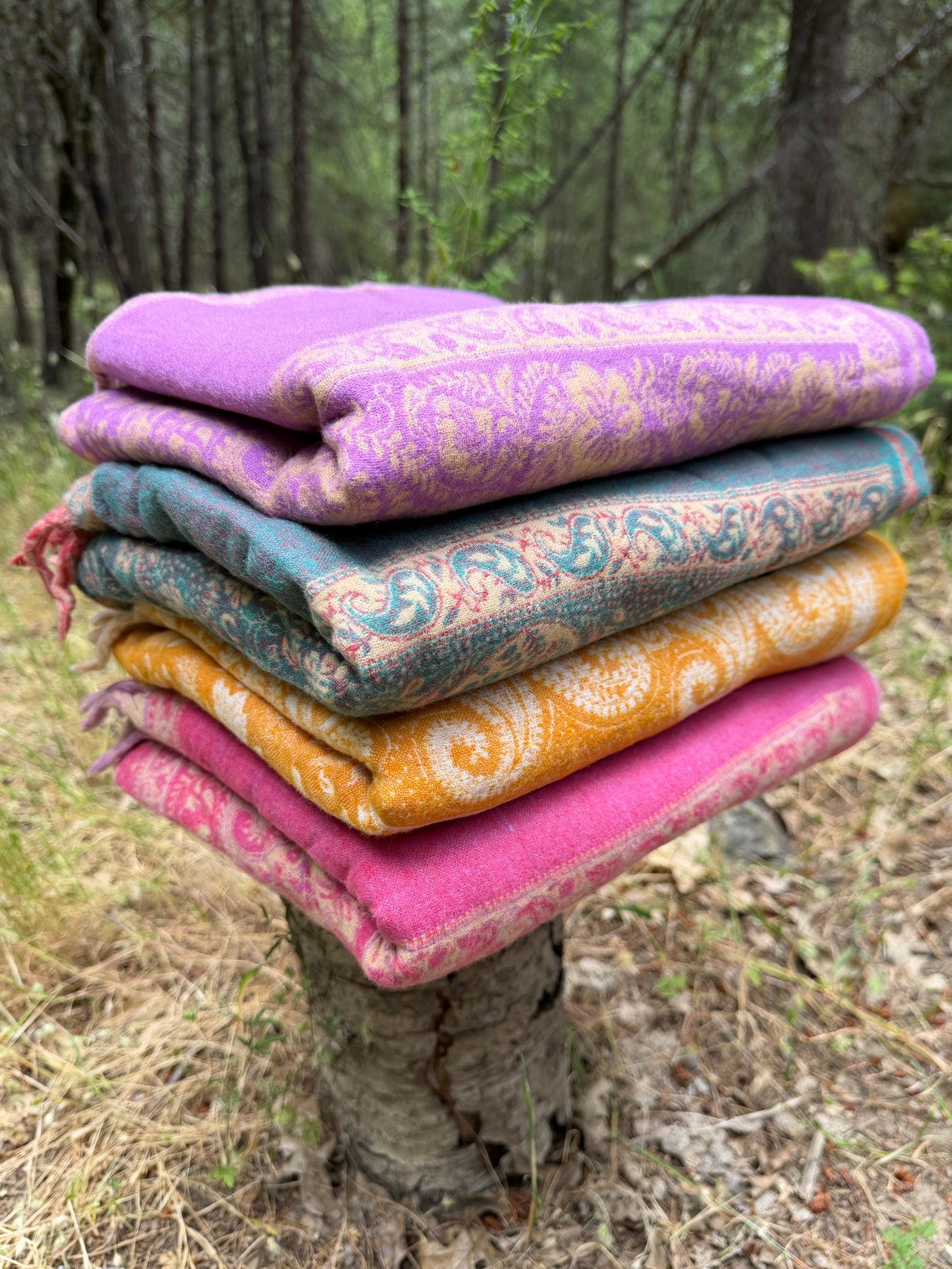 Himalayan Tibetan Yak Wool Blanket - Traditional Design