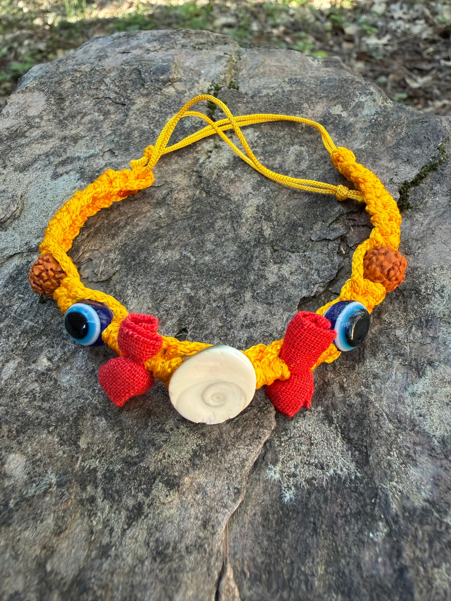 Rudraksha Bracelet with Gomati Chakra & Agate | Handmade Wrist Mala from Nepal | Adjustable Meditation & Yoga Bracelet