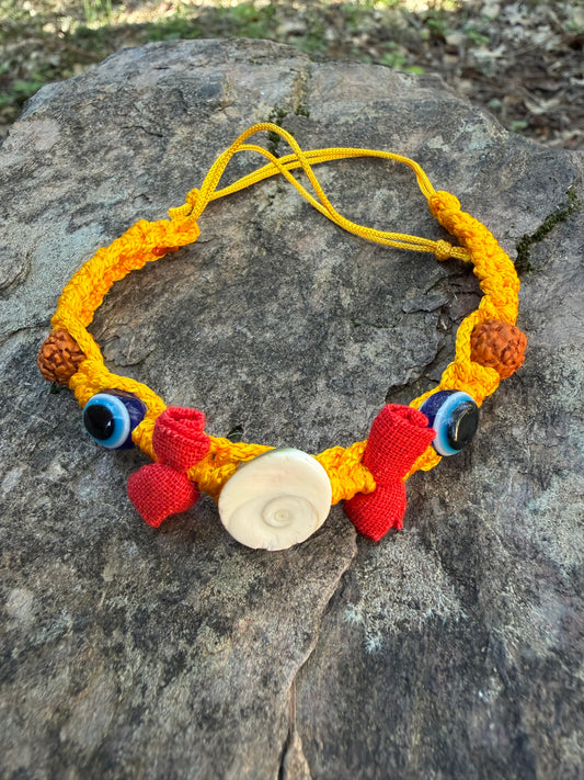 Rudraksha Bracelet with Gomati Chakra & Agate | Handmade Wrist Mala from Nepal | Adjustable Meditation & Yoga Bracelet