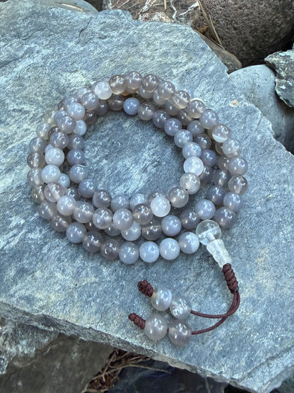 White Agate Gemstone Mala