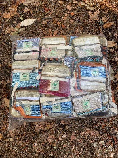 Wholesale Set of 100 Handmade Hemp Coin Purses