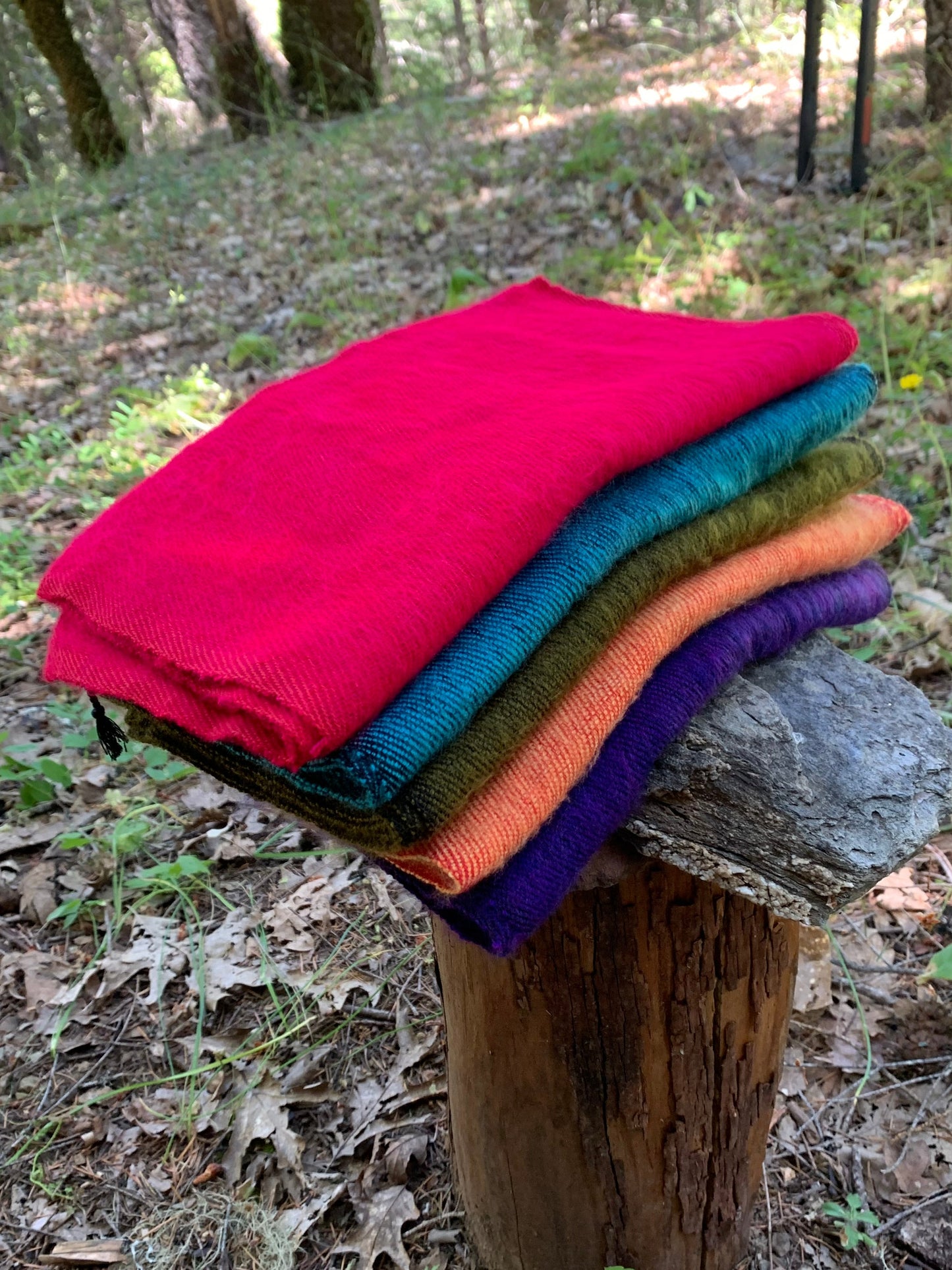 Set of 5 Handmade Himalayan Yak Wool Scarves from Nepal
