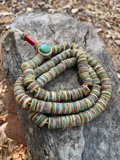 Himalayan Yak Bone Turquoise Mala