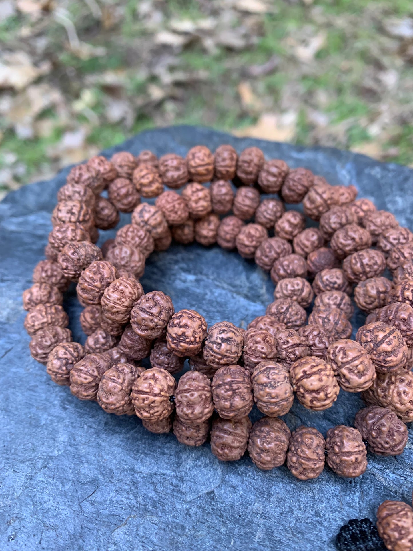 Rudraksha Mala Necklace (108 Beads) for Meditation – Handmade Prayer Beads from Nepal