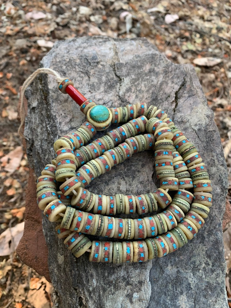 Himalayan Yak Bone Turquoise Mala