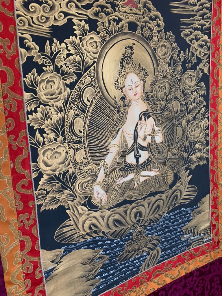 Golden White Tara Thangka