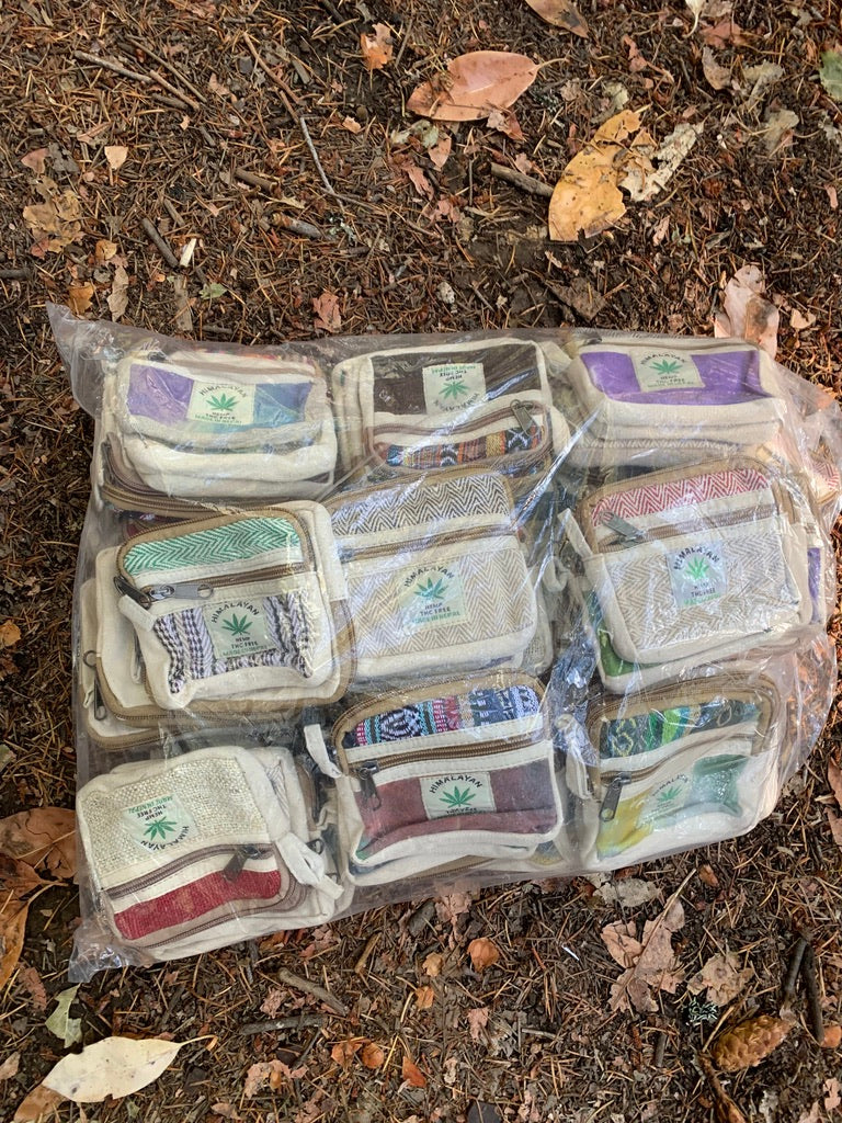 Wholesale Set of 100 Handmade Hemp Coin Purses