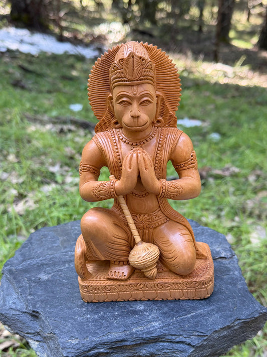 hanuman statue handcarved in wood from india