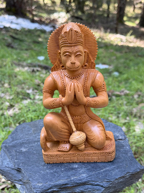 hanuman statue handcarved in wood from india