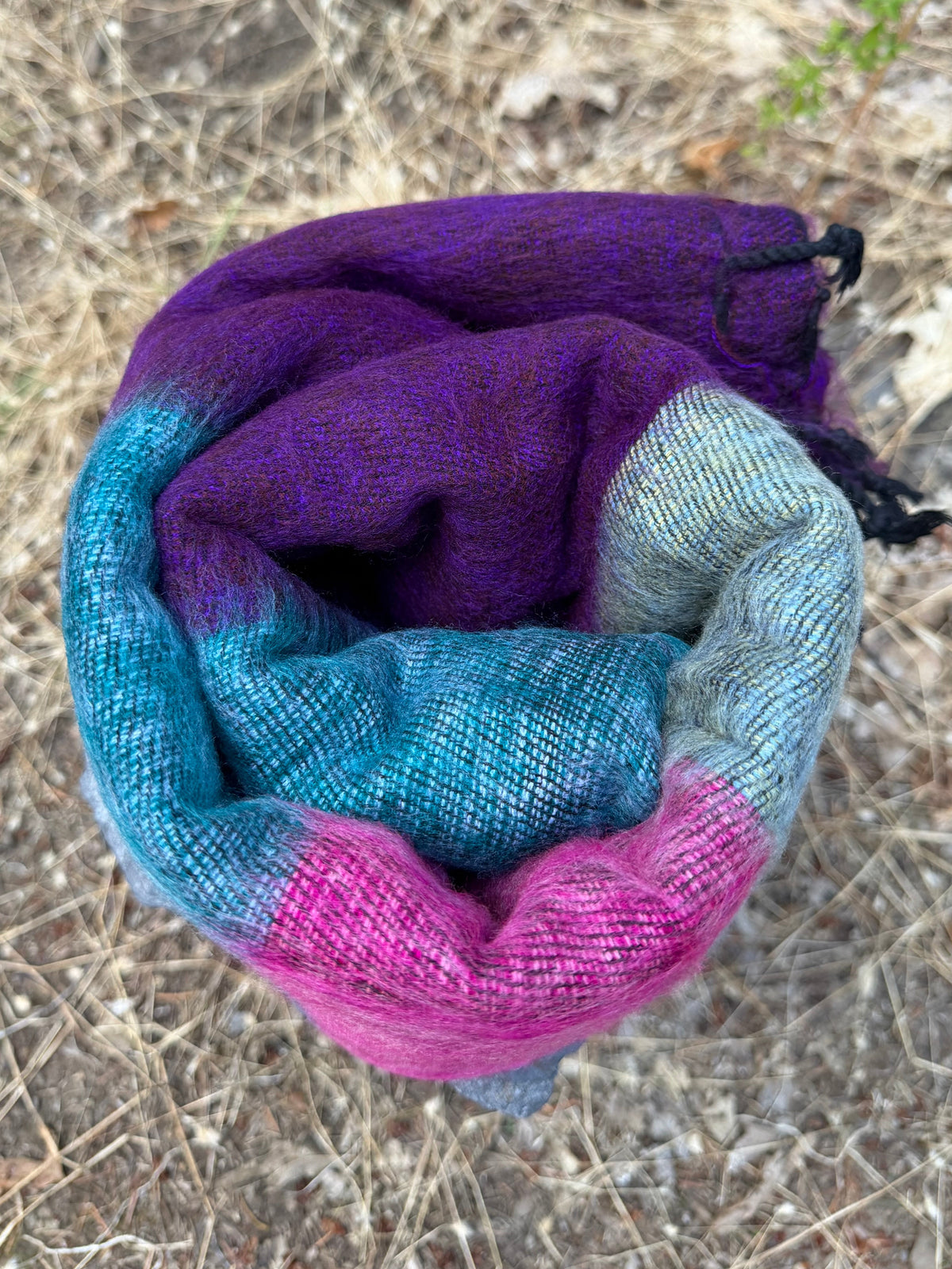 yak wool blanket with stripes from Nepal