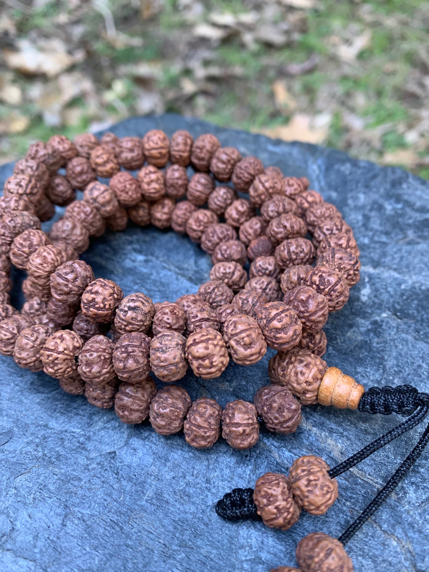 Rudraksha Mala Necklace (108 Beads) for Meditation – Handmade Prayer Beads from Nepal