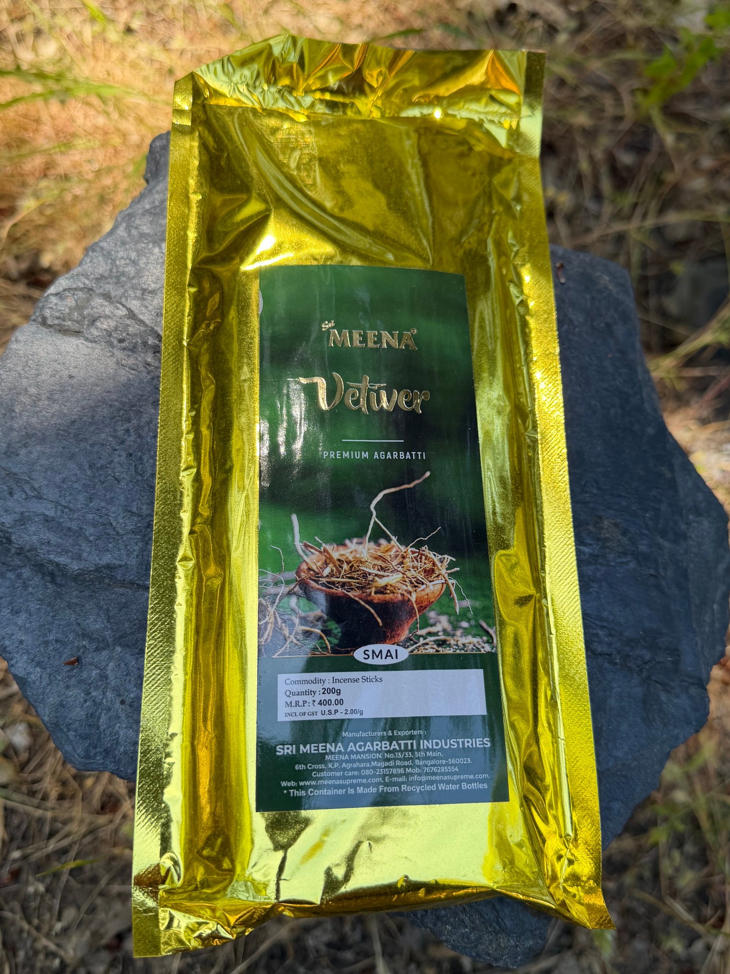 meena vetiver incense handrolled in india