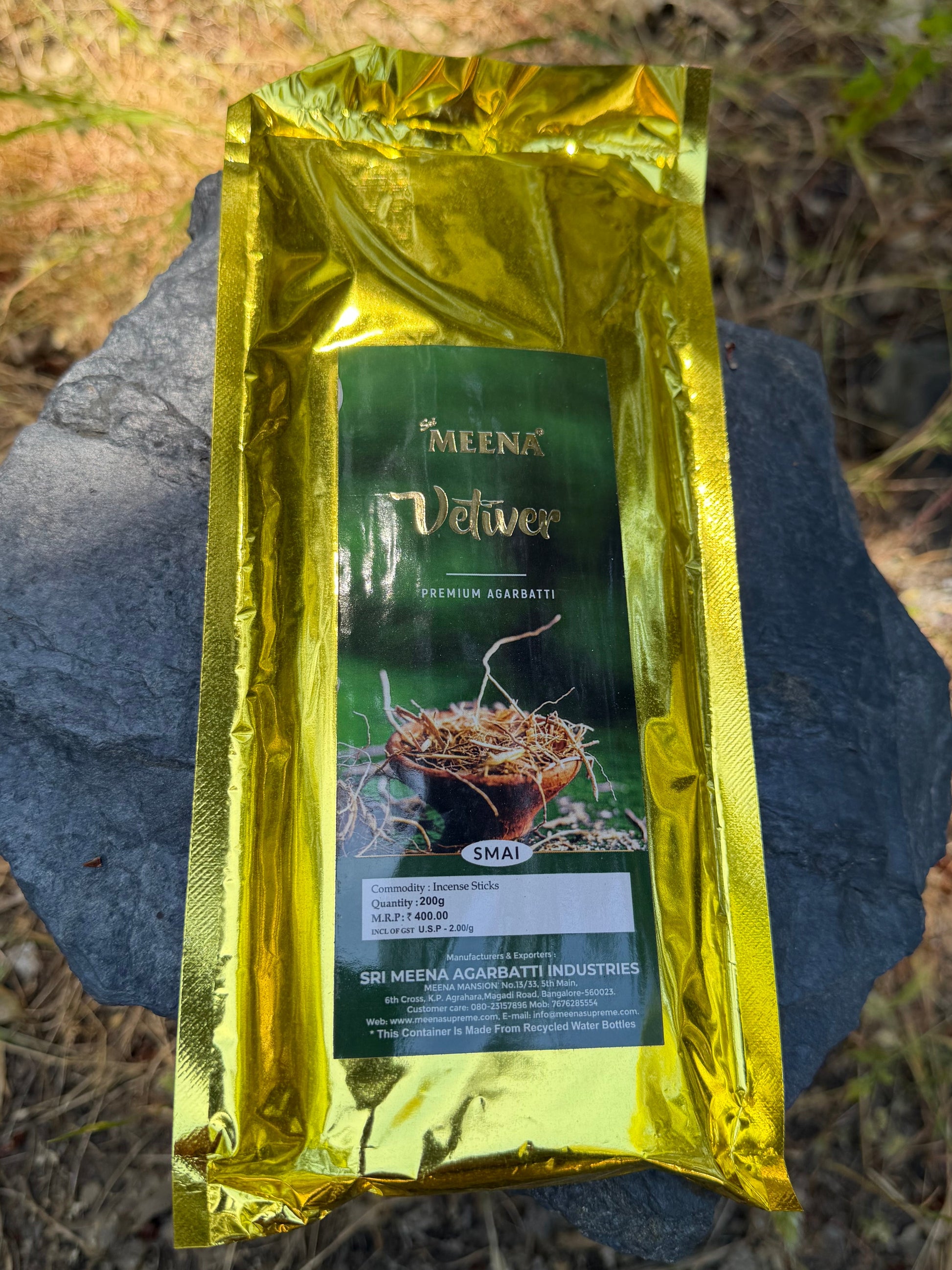 meena vetiver incense handrolled in india