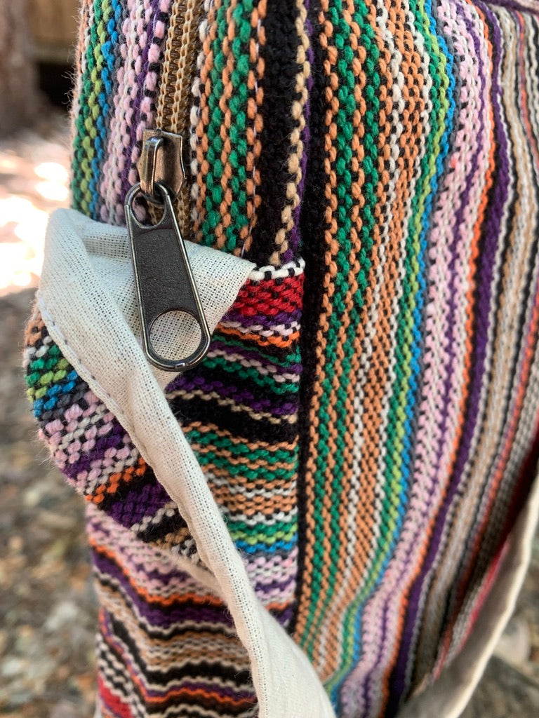 Hemp Shoulder Bag Purse with Mushroom print
