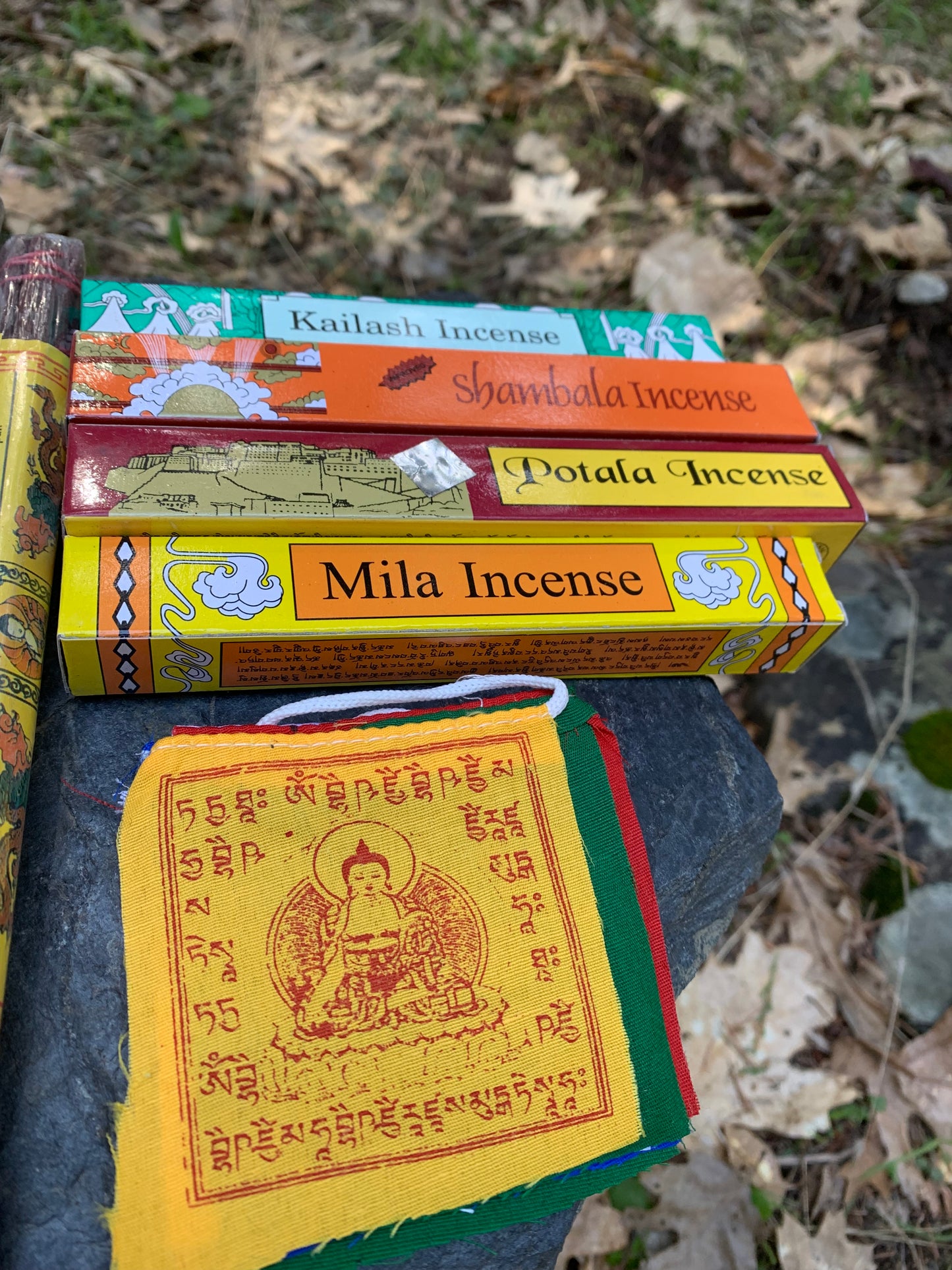 Tibetan Himalayan Incense and Prayer Flag Collection