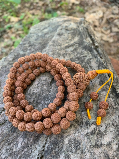 Rudraksha Mala Necklace (108 Beads) for Meditation – Handmade Prayer Beads from Nepal