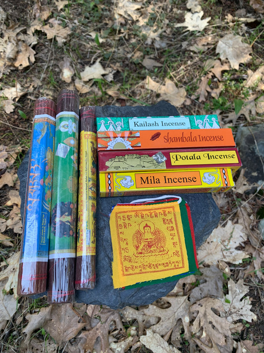 Tibetan Himalayan Incense and Prayer Flag Collection