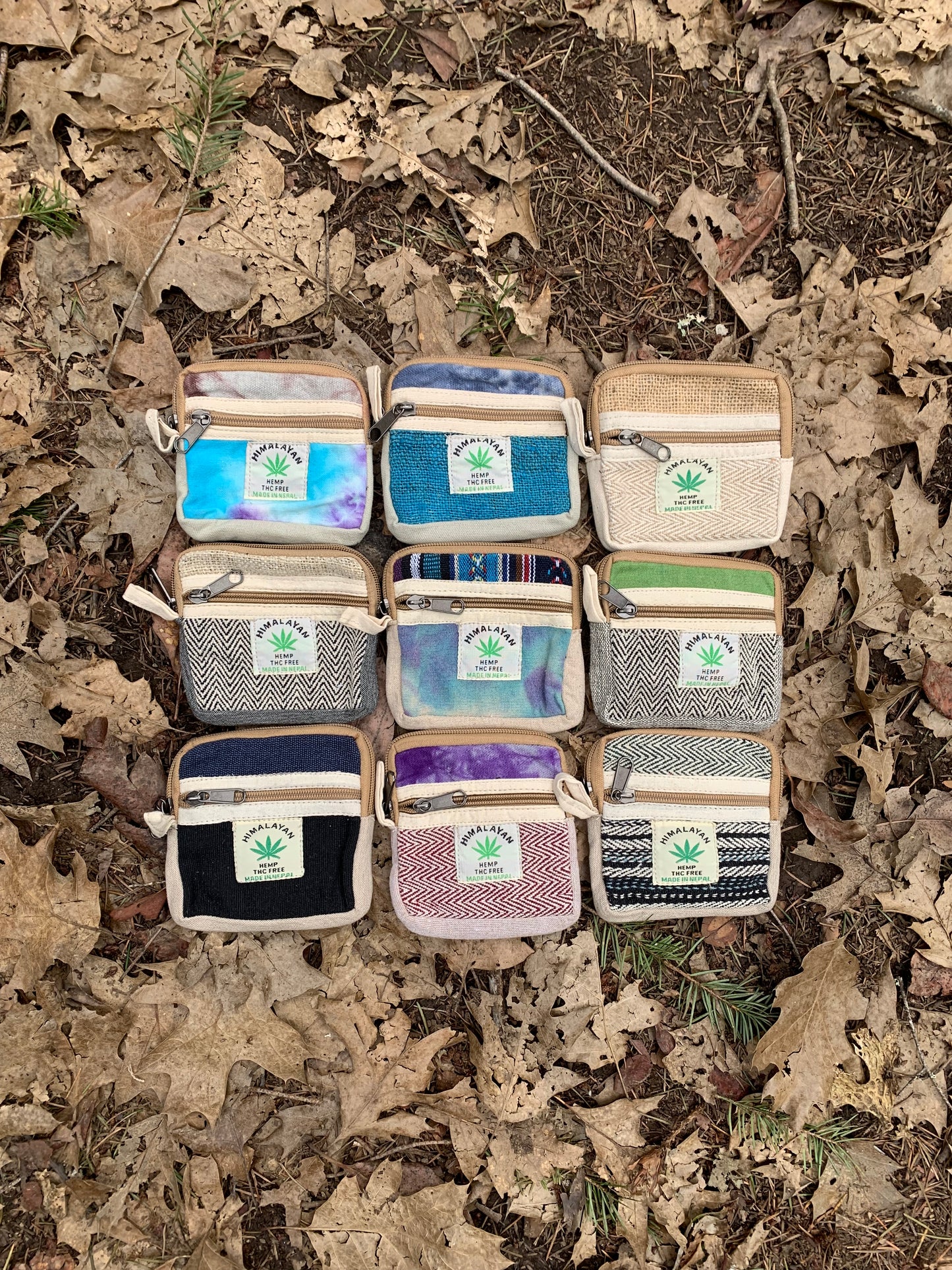 Wholesale Set of 100 Handmade Hemp Coin Purses