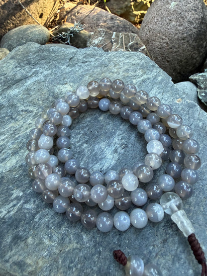 White Agate Gemstone Mala