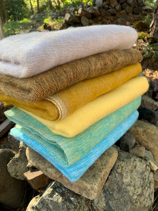 Yak Wool Shawl/Blanket - Spring Colors