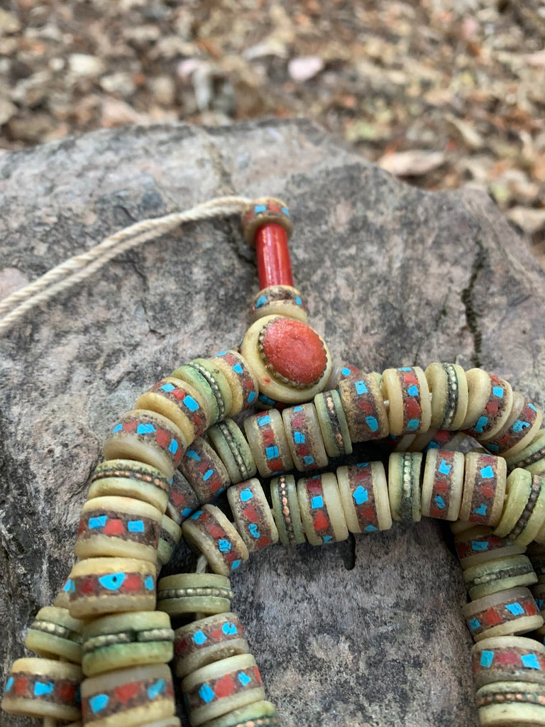 Himalayan Yak Bone Turquoise Mala