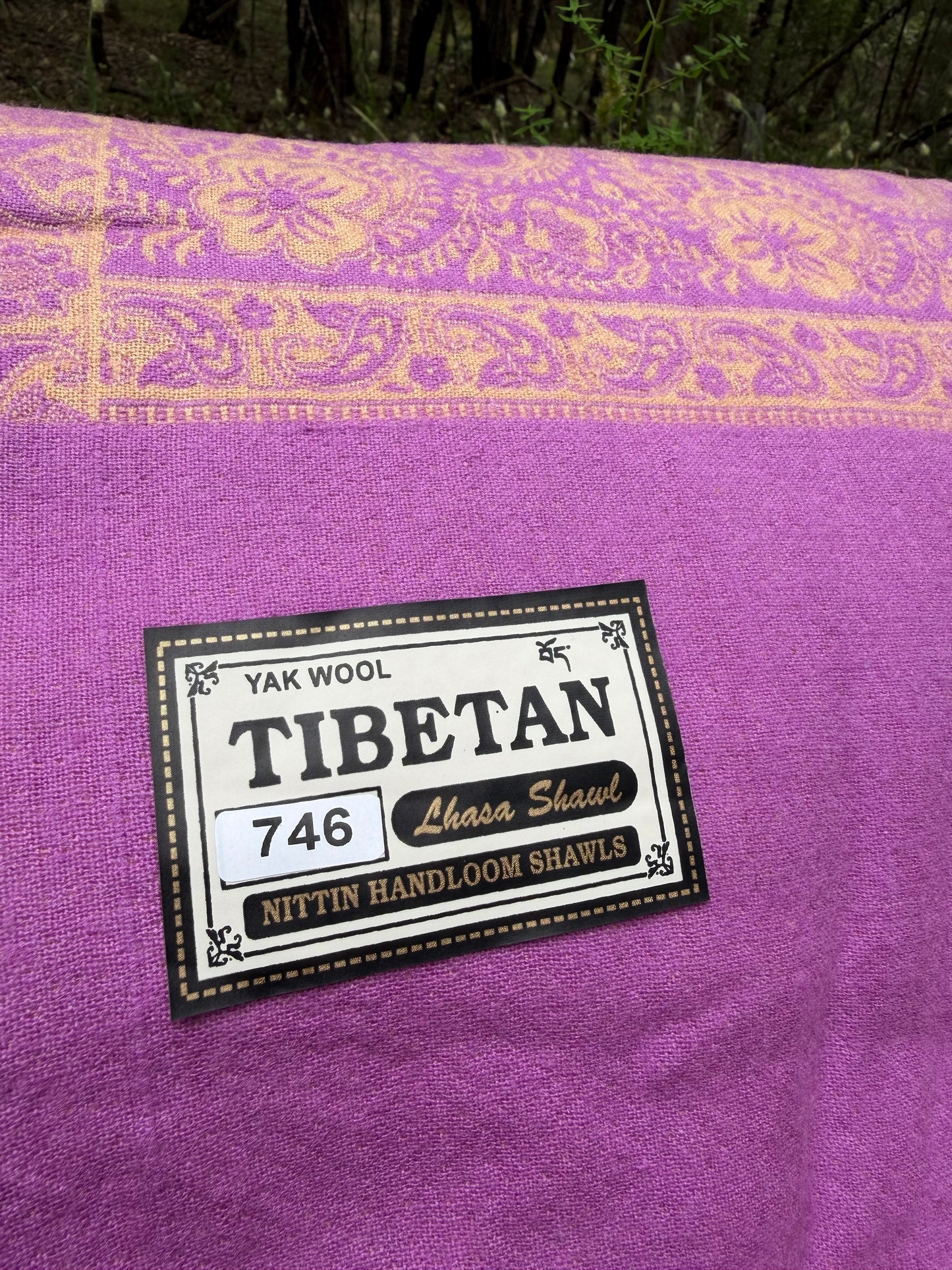 Himalayan Tibetan Yak Wool Blanket - Traditional Design