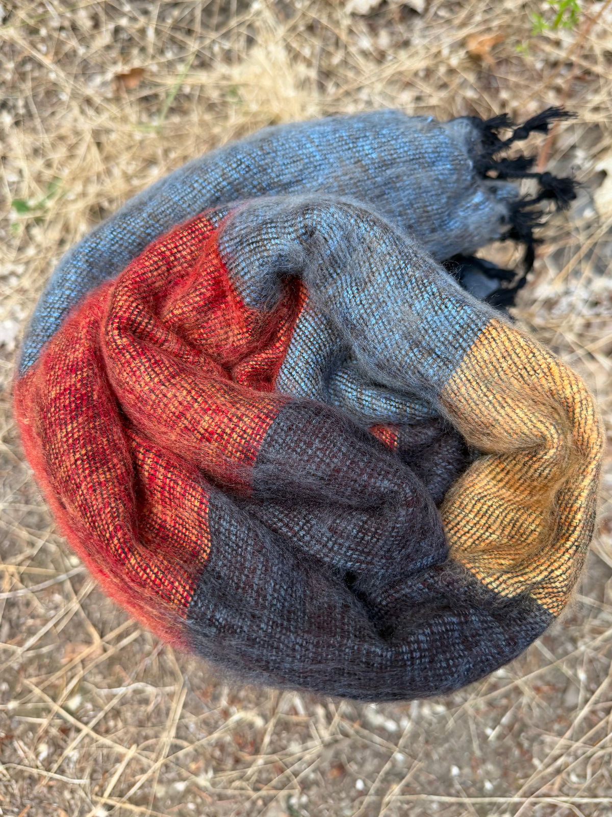 yak wool blanket with stripes