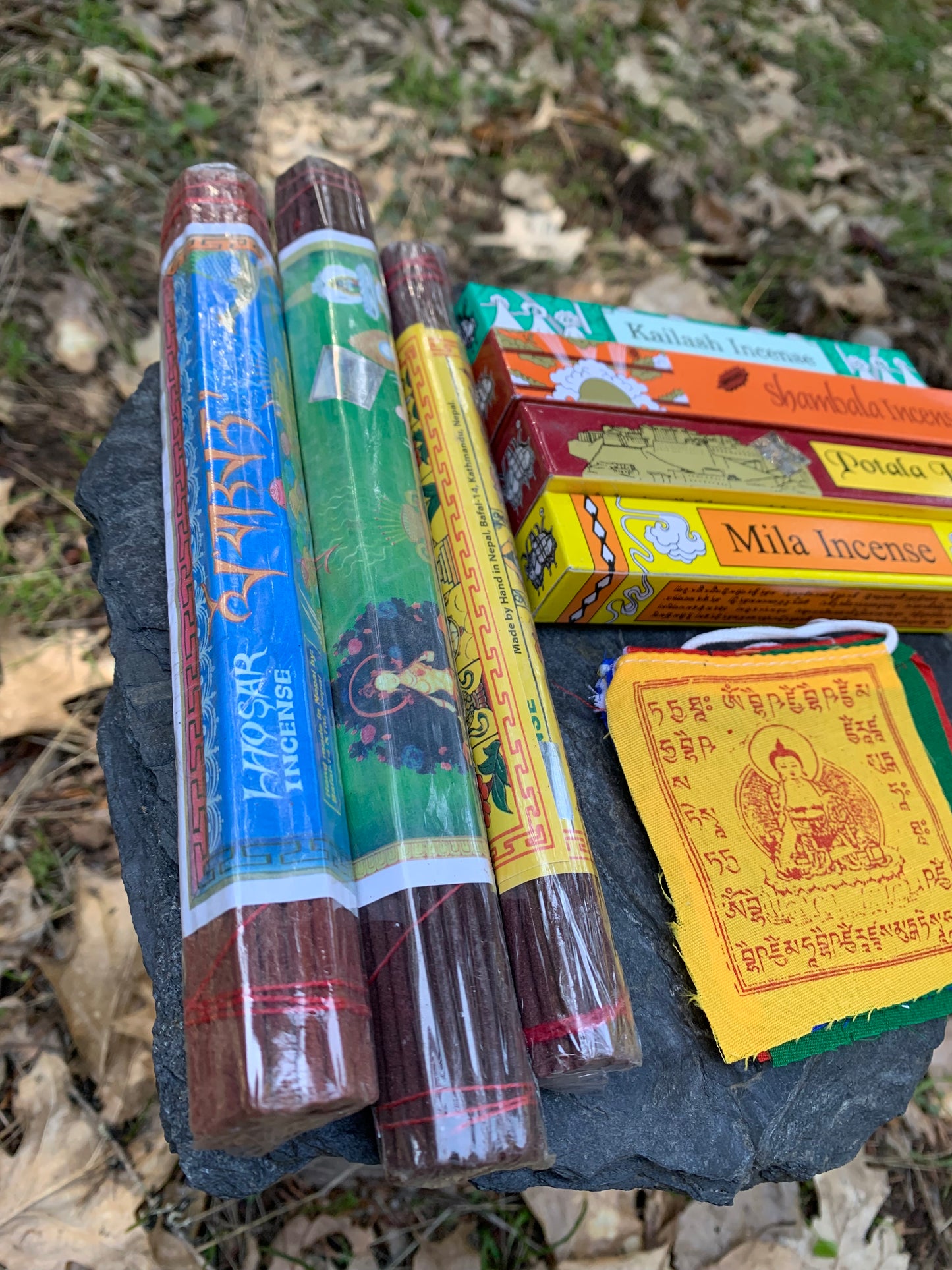 Tibetan Himalayan Incense and Prayer Flag Collection