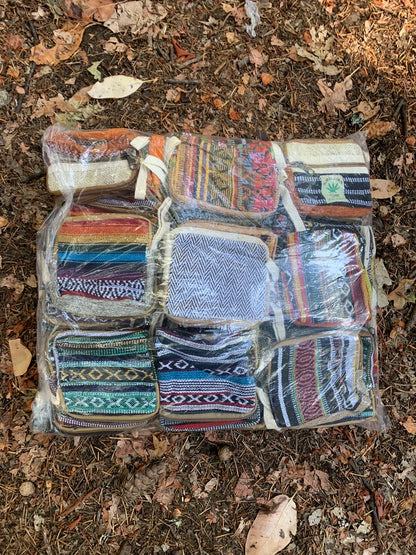 Wholesale Set of 100 Handmade Hemp Coin Purses
