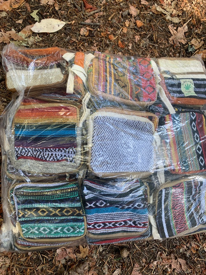 Wholesale Set of 100 Handmade Hemp Coin Purses