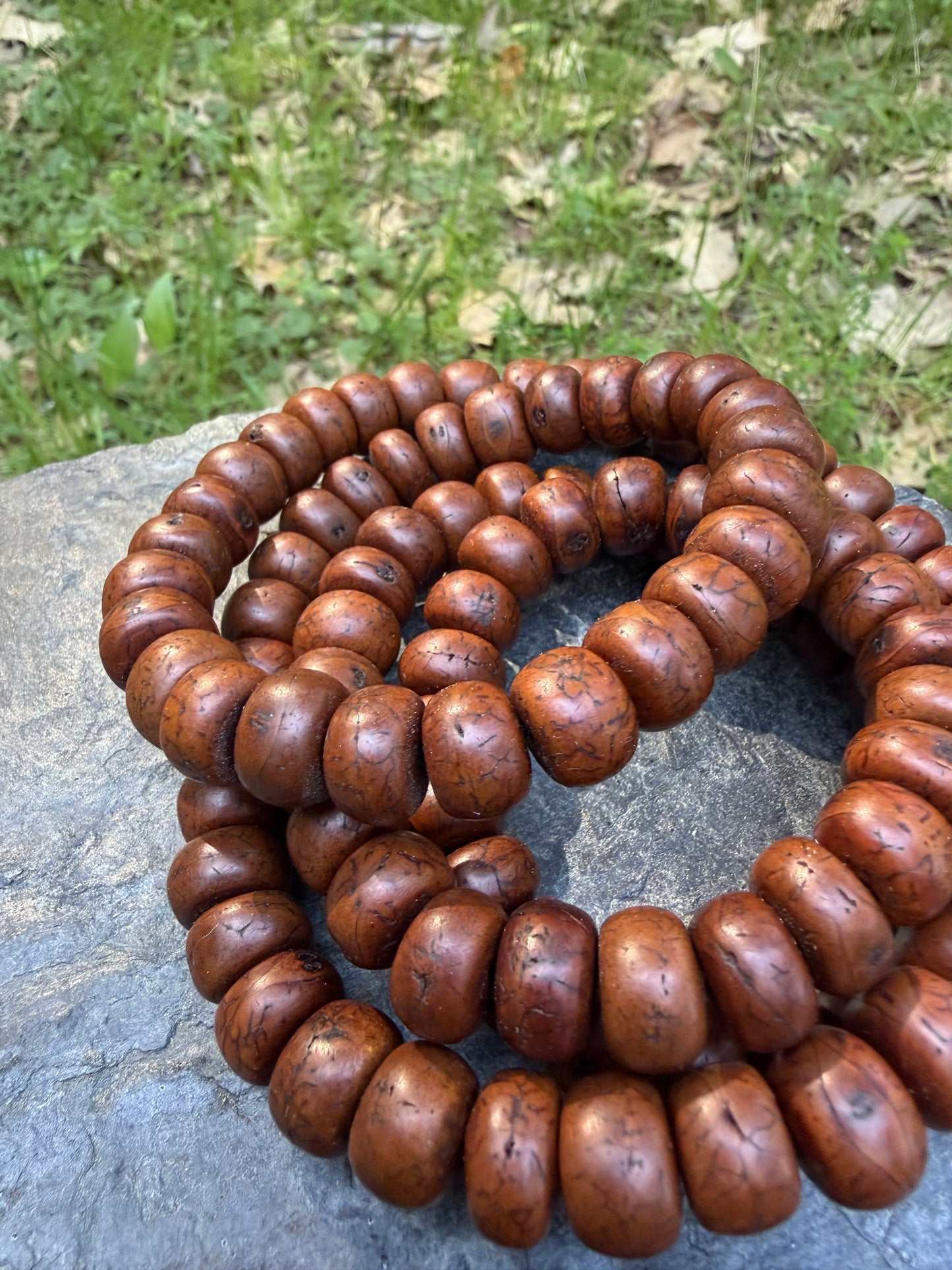 108 Smooth Bodhi Seed Mala Necklace and Bracelet Set - Himalayan Meditation Beads