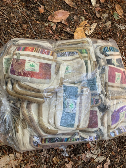 Wholesale Set of 100 Handmade Hemp Coin Purses