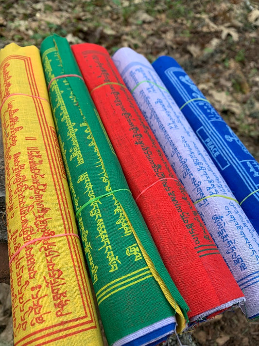 Tibetan Prayer Flags With Color Ink