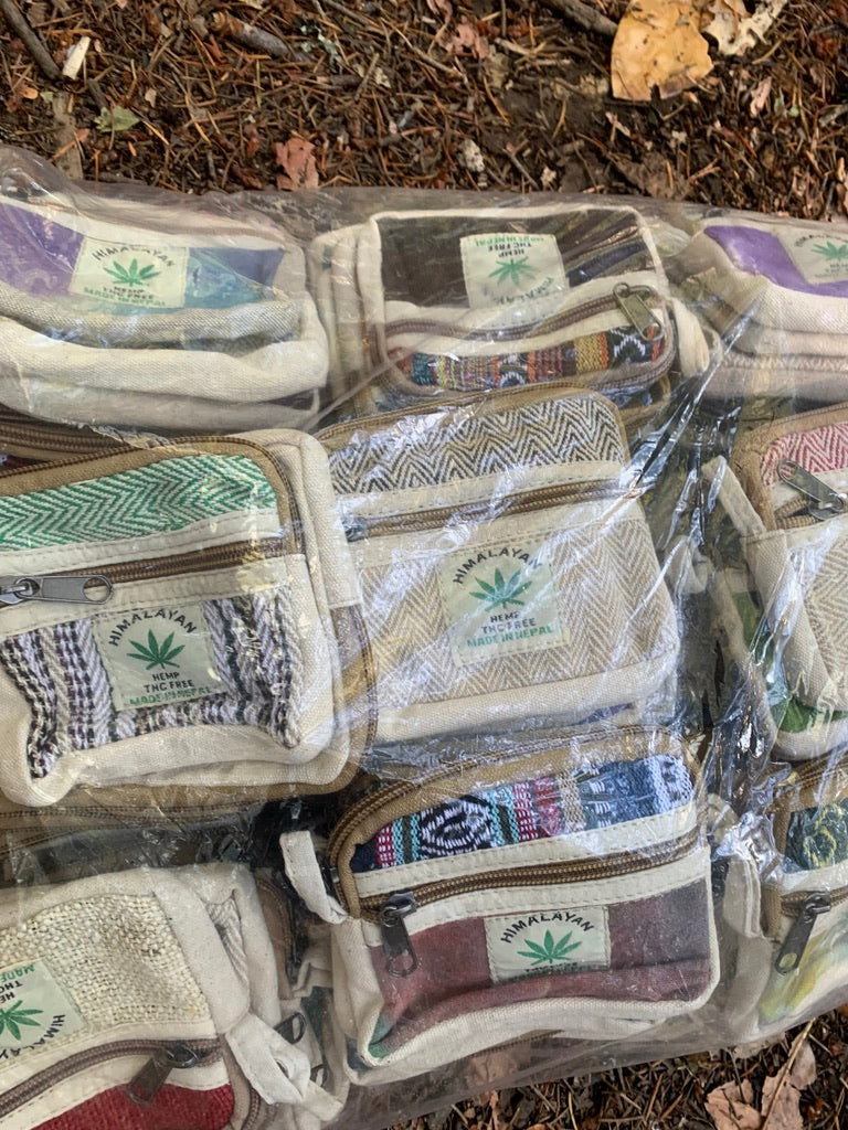 Wholesale Set of 100 Handmade Hemp Coin Purses