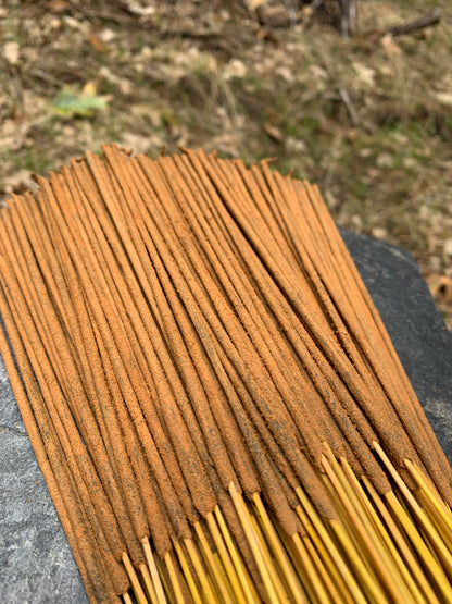 Hand-rolled Nag Champa incense crafted in India from natural ingredients