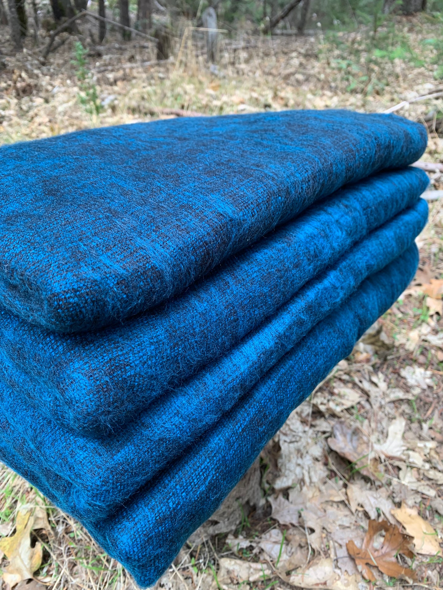 Himalayan Yak Wool Blanket - Blue Black