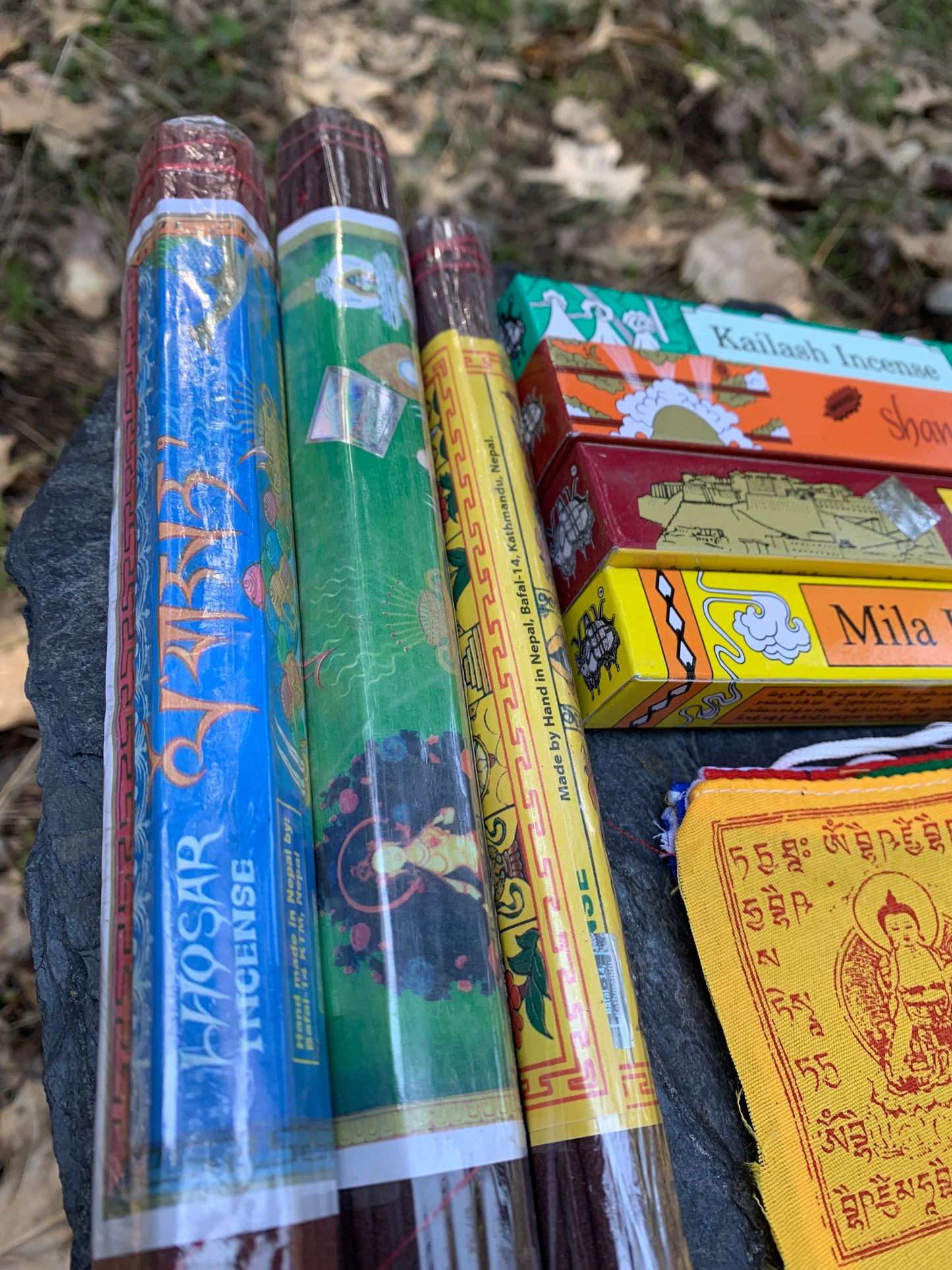 Tibetan Himalayan Incense and Prayer Flag Collection