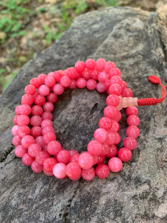 Deep Pink Himalayan Rose Quartz Mala