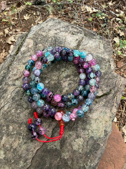 Aurora Agate Gemstone Necklace Mala
