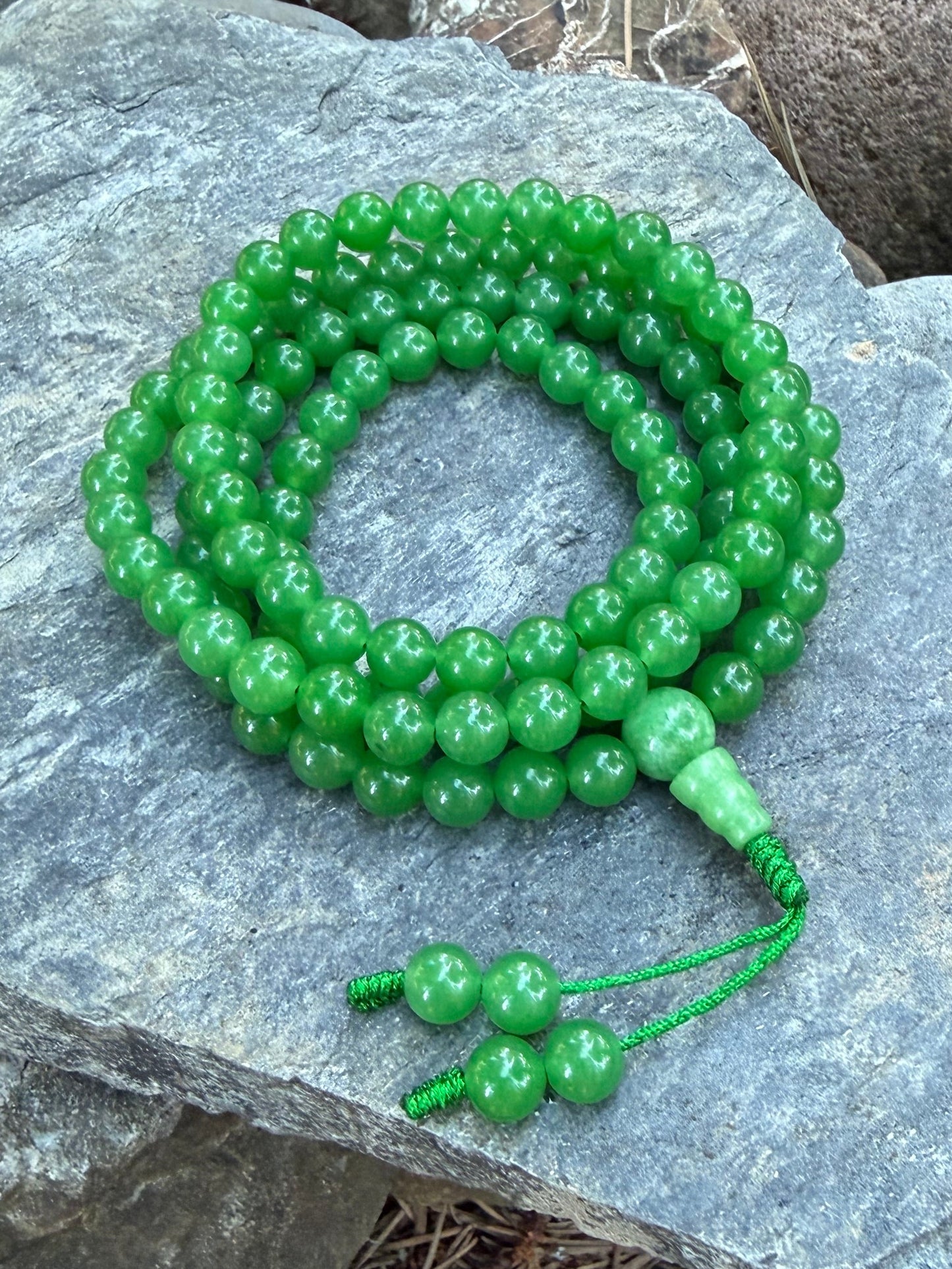 Green Jade Gemstone Mala